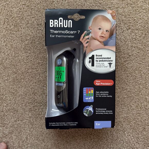Braun ThermoScan 7 Digital Ear Thermometer Baby Toddler Health Temperature NWT - Picture 1 of 7